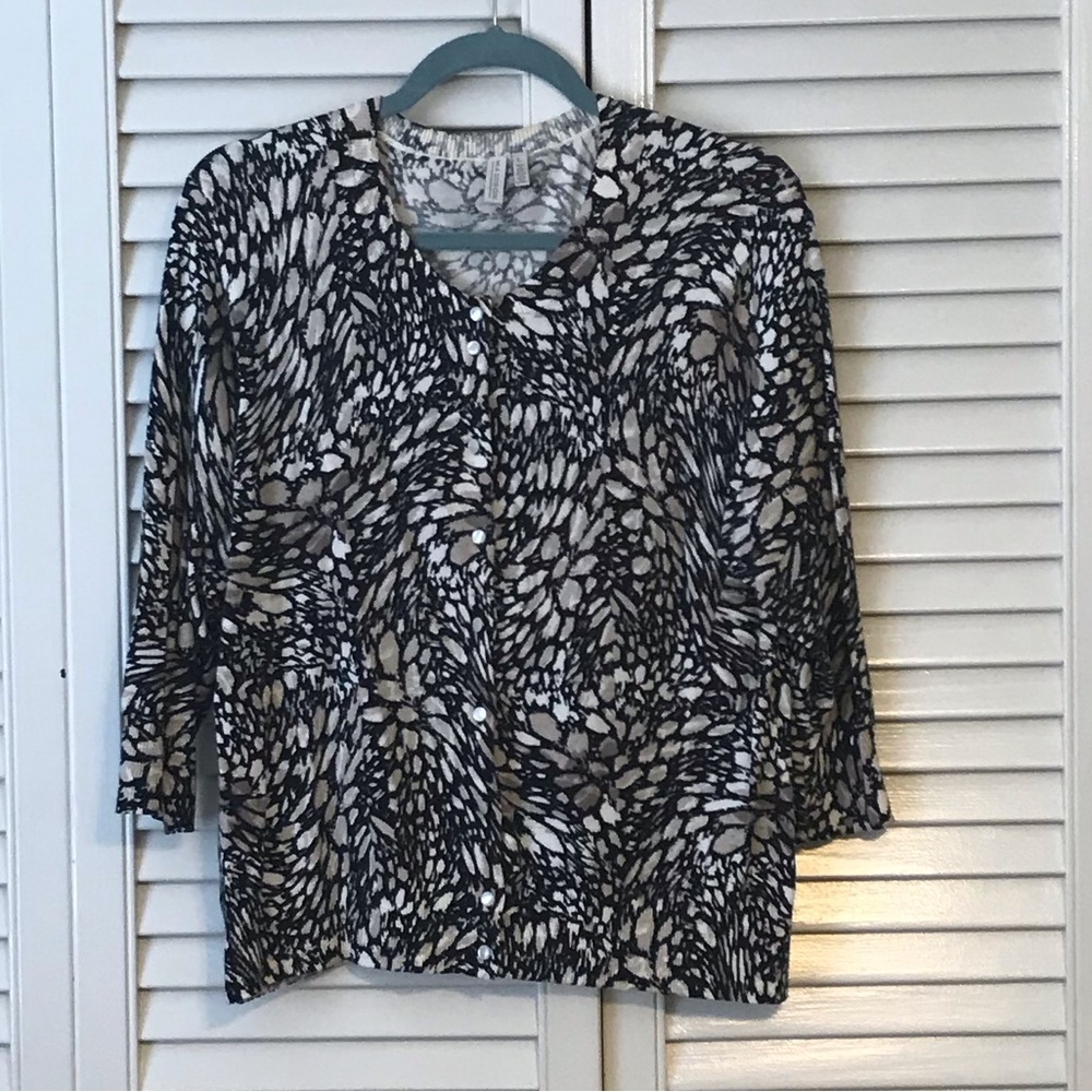 Madison Black and White Patterned Cardigan